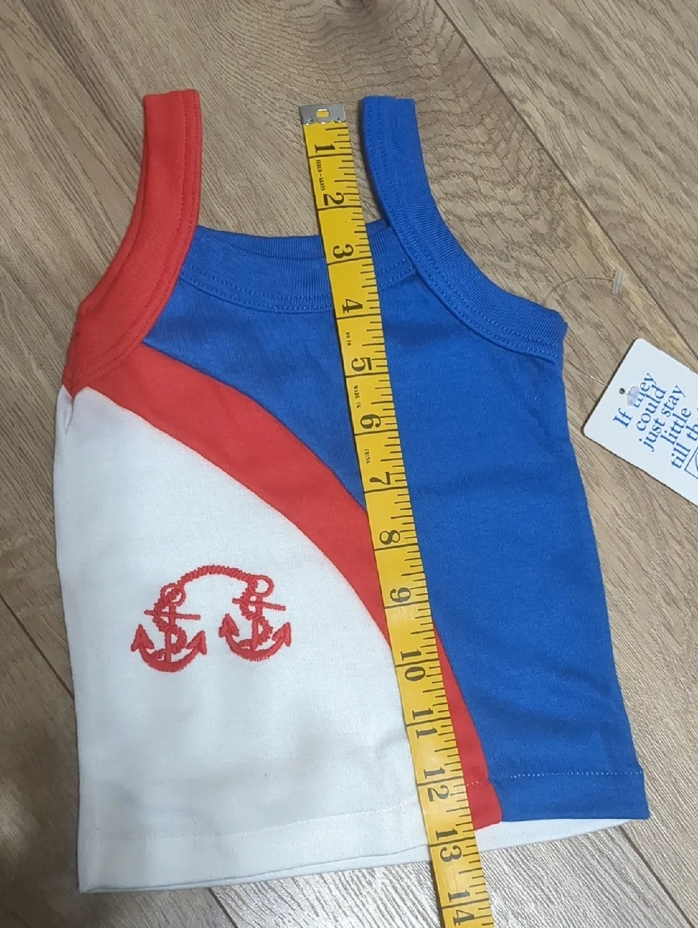 Vtg Carter's USA Nautical Tank 2T Red White Blue Anchors Embroidery 80s